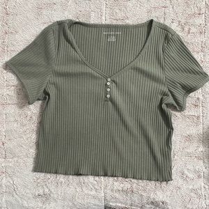 Olive green American Eagle Crop Top